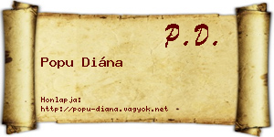 Popu Diána névjegykártya